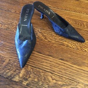 Prada Blue Mules